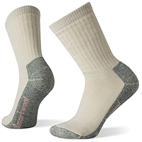 Smartwool Hike Classic Women's Merino Wool Socks, Full Cushioned Hiking & Walking Socks, Crew Fit, Lightweight & Breathable Natural Merino, Ladies - Ash, M