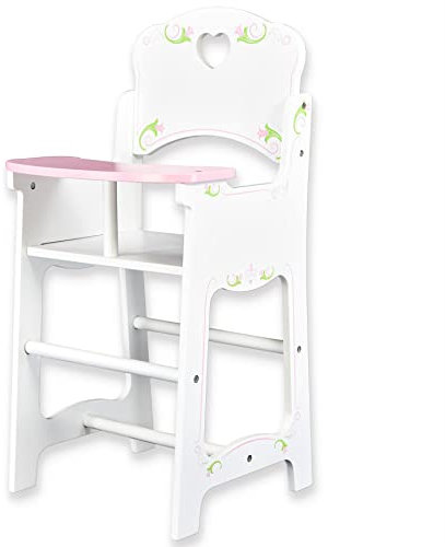 The Magic Toy Shop BiBi Wooden Baby Doll Highchair - Furniture and Accessories for Reborn Dolls - Role Play Toys