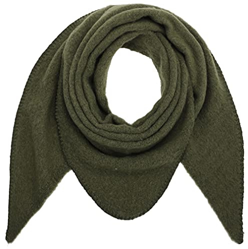 Ever Bloom Damen Schal XXL, Flauschige Weiche Dreieck Schale, Poncho, Dreieckstuch Strickschal Halstuch für Frauen und Mädchen Lang Kuschelig, Einfarbig 190 * 80 cm, Schal Farben:Oliv Grün
