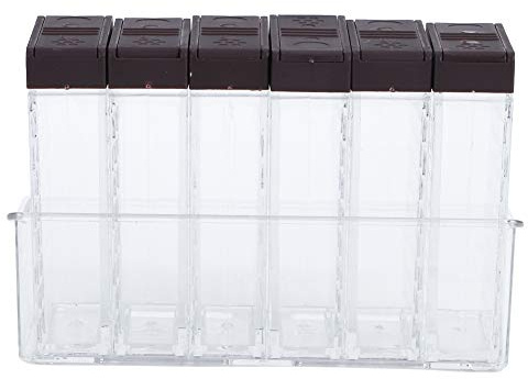 6er Set Gewürzbox aus Kunststoff, Pfefferstreuer Gewürzbox Kunststoff Camping Gewürzbox Glas Gewürzdosen Gewürzstreuer Set BPA-Freiem für Aufbewahrung Küche Gewürze
