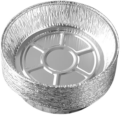 LUCHONG 50 pièces 6 Pouces Assiettes en Aluminium jetables moules à Tarte Ronds en étain pour friteuses à Air Cuisson Cuisson Stockage torréfaction