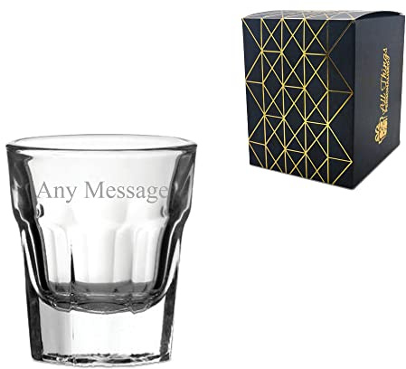 Personalised Engraved 1.25oz/36.9ml Casablanca Shot Glass, Any Message for Any Occasion Such as Birthdays, Weddings, Christmas, Easter, Graduation, Engraved in The UK