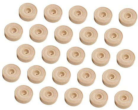 EXCEART 32pcs Wheel Model Accessories for Kids Toy Round Wooden Wheels Toy s Wooden Vehicle s DIY DIY Crafts Decor Creative s Child Model Supplies Car