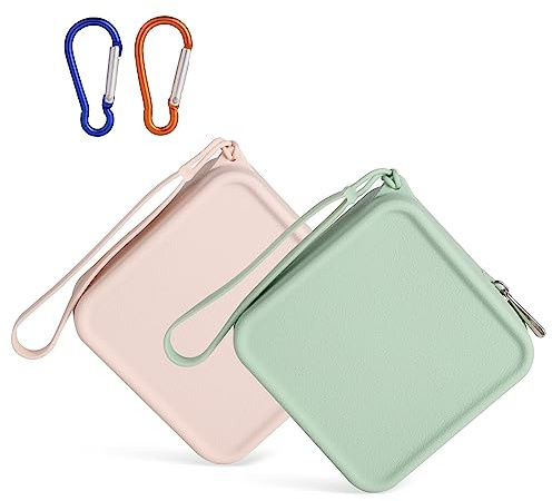 2stk Hunde Leckerli Beutel, Silikon Leckerlibeutel Klein für Hunde mit Reißverschluss-Design Tragbare Hunde Leckerlibeutel für Das Training von Spaziergängern mit Hunden und Katzen(Grün, Beige)
