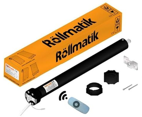 Rollmatik Motore per Tapparelle Elettriche Portata 60Kg 30Nm con Telecomando. Finecorsa Meccanici. 6 Fili Predisposto per Pulsante SU/GIU Apertura Automatica Persiane -
