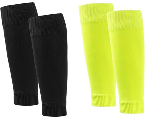 2 Paar Kinder Fußball Schienbeinschutz Socken, Waden chienbeinschoner Halter, Fußball Stutzen Kinder Fußball Socken für Kinder, Jungen, Mädchen im Alter von 5–12 Jahren (B)
