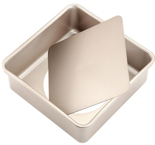 CANDeal Moule À Gâteau Carré Antiadhésif Classique De 20cm, Moule Carré Robuste Avec Fond Amovible, Ustensiles De Cuisson En Acier Au Carbone Pour Gâteaux, Pain Et Brownies