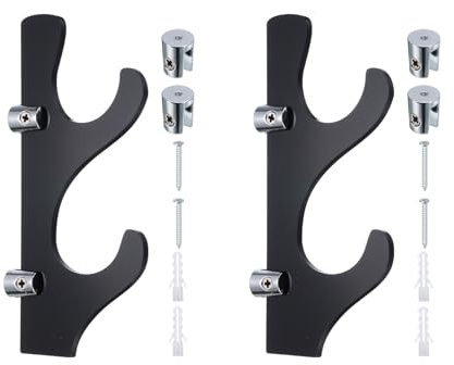 PATIKIL 1 Pairs Light Saber Wall Mount Holder Acrylic Light Sword Wall Bracket Rack Sword Stand Display Baseball Bats Rack with Screws for Home Office, Black
