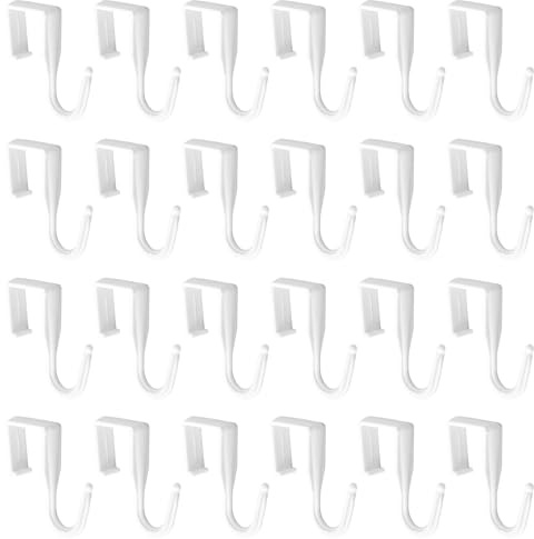 UFURMATE Türhaken für Schranktüren, Kunststoff, Mehrzweck-Schranktürhaken, Organizer über Schrank, Schublade, Haken für Badezimmer, Schlafzimmer, Küche, Weiß, 24 Stück