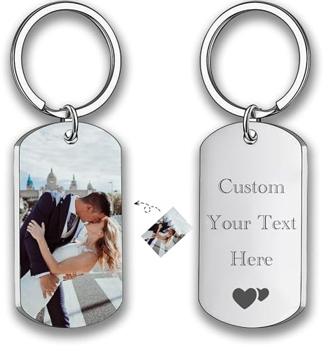 Porte Clef Personnalisable Porte Clef Photo Personnalisation Double Face - Téléchargement Une Image, Ajout De Texte Cadeau Saint Valentin Homme Cadeau Femme