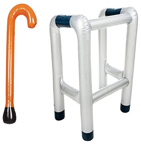 BESTonZON 2St Party Zimmer Rahmen spaß Geschenke witzige Geschenke spassgeschenke Gehstock Mobilitätshilfen aufblasbarer Spazierstock aufblasbarer Zimmerrahmenstock Halloween Gehhilfe Krücke