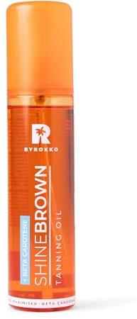 BYROKKO Shine Brown Beta Carotene Tanning Accelerator, Carroten Tanning Gel Effective in Sunbeds & Outdoor Sun, Natural Tan-boosting Sunbed Cream, 200 ml (Beta Carotene Oil 150 ml (Pack of 1))