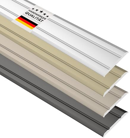 D-TACK Übergangsprofil Alu selbstklebend | Breite 24,8 mm | Länge 1 m | Silber | Flache Übergangsschiene | Übergangsleiste aus eloxiertem Aluminium | Abdeckleiste in Handwerker-Qualität