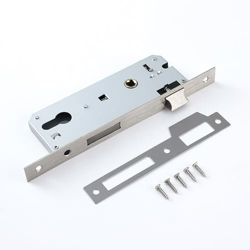 Serrure à larder 85/20 mm DIN droite et gauche pour cylindre profilé et à cadre tubulaire avec vis Serrure à cadre tubulaire Serrure universelle pour porte intérieure (92x35mm)