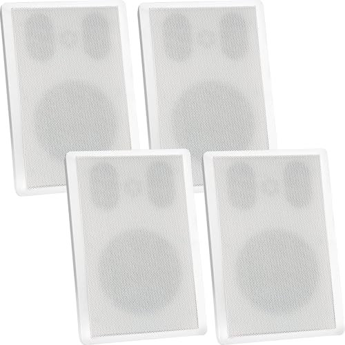 Pronomic FLS-540E WH Set Enceintes murales Flatpanel, 2 Paires HiFi Plates, 2 Voies, woofer 5,25/133mm, Tweeter 1,2/30mm, 30/60W RMS/Peak, connexions à vis, Blanc.