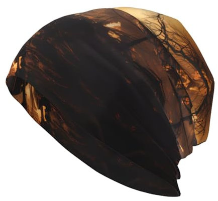 WHJYYXDE Modische Strickmütze für Erwachsene, weiche und bequeme Beanie für alle Jahreszeiten, mit guter Elastizität und extra Wärme, Feuerwehrmann, Feuerwehrmann, Feuerwehr, Schwarz, Schwarz,