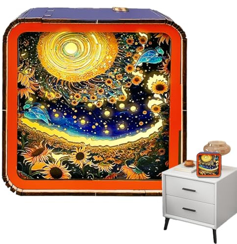 Ruwshuuk Rompecabezas Luz Nocturna,Rompecabezas con Luz Nocturna,Rompecabezas de Madera de paisajes con luz - Luz Nocturna de Rompecabezas de Madera, decoración del hogar para Dormitorio, Sala de