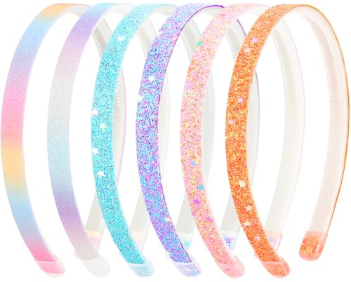 DRESHOW Rosetthårband för Flickor Glitterhårband för Barn Hjärtstjärna Hårband för Småbarn Tonåringar