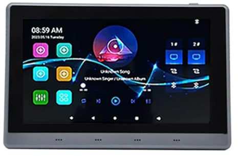 Puleuroy 7 Inch Android 11 Music Amplifier Audio System 8 X 30W 2 Zone Android 11 Wifi 7 Inch Touch Screen Amplifier Gray Black