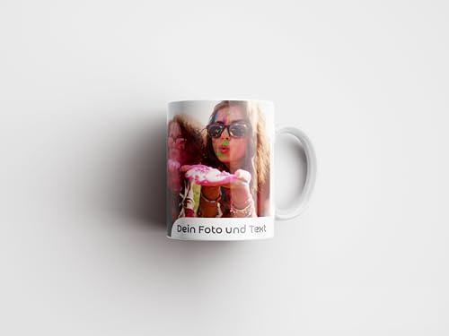 Personalisierte Tasse mit Wunschtext oder Foto – Geschenkidee für Geburtstag, Weihnachten, Kollegen & Familie (weiß, 11 Unzen)