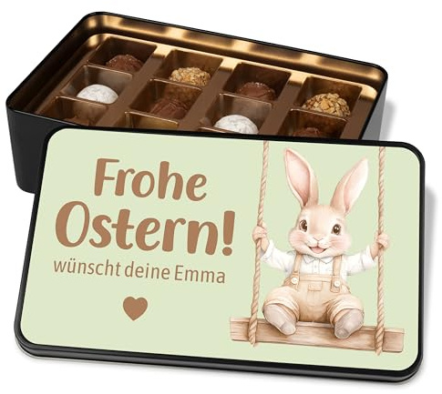 True Statements Personalisierte Pralinen-Box Ostern mit Namen – Ostergeschenk Schokolade