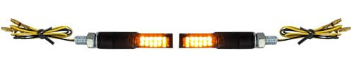 Motorrad LED Mini Blinker Bolt Schwarz Getönt Universal mit E-Prüfzeichen