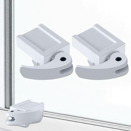 2 Pack Window Locks, Diecast Durable Design, Compatible with Horizontal and Vertical Window, Fit 1/16 inch(0.16cm) up to 1-3/16 Inch Short Version Wide Rail Easy Installation Enhanced Safety