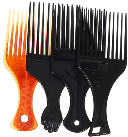 SHERCHPRY Set 4pezzi Pettini per Chioma in Abs Denti Larghi per Chioma Ricci e Styling Uomo Uso Domestico per Ridurre i Nodi