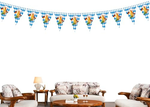 Banderines De Oktoberfest | Banderolas Para Fiesta De La Cerveza | Decoración De Banderines Temáticos Alemanes | Decoración Temática Alemana Para Fiestas Y Fotos En Interiores