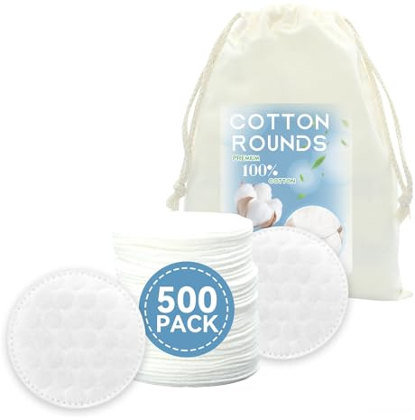 Premium Cotton Rounds for Face (500 Count)