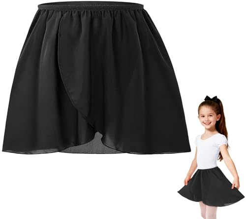 DiULi Jupe Portefeuille de Ballet, Jupe De Ballet pour Filles avec Ceinture Élastique, Fille Jupes de Danse de Ballet Classique, Portefeuille en Mousseline Jupe