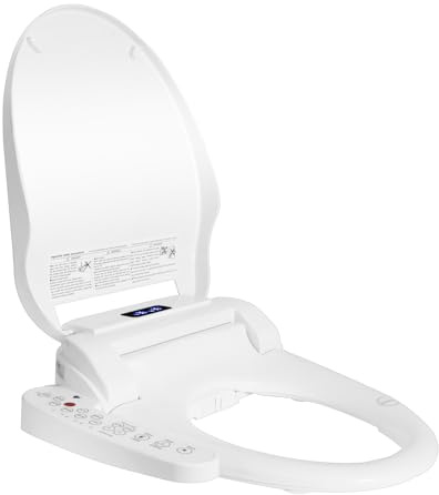 YOURLITE Abattant WC Japonais Électrique,Siège Toilette Japonais,Blanc | Abattant Toilette Japonais,Lavant Sechant,Cuvette Japonaise Chauffante,Frein de Chute,Veilleuse,Panneau Latéral,Court,Forme V