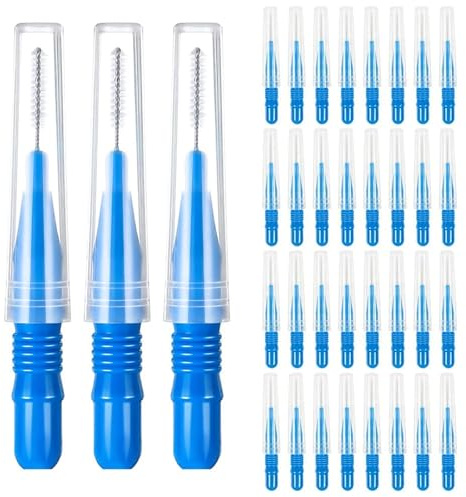 Interdentalborstar och tandtrådspinnar, Interdentalborste 20 st Flerfärgade tandtrådsstickor(Blue)
