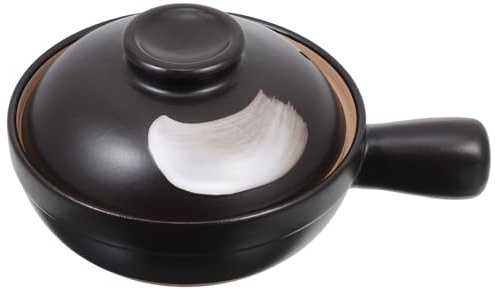 PRETYZOOM Cacerola de Cerámica Asa Única, Resistente y Anti-rotura, Adecuado para Cocinar Arroz y Sopas Cocina Diaria