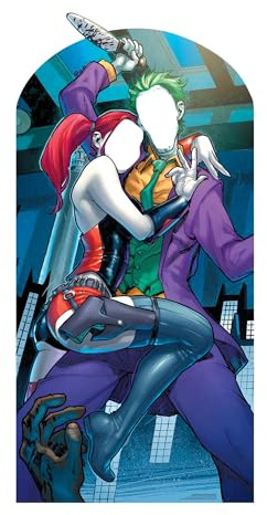Star Cutouts SC1346 Harley Quinn and The Joker - Recorte de cartón con cuchillo, 193 cm de alto, 95 cm de ancho, multicolor