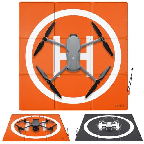 SYMIK LP570 Drohnen Landeplatz, 22,5/57cm Gewichtet Doppelseitig Wasserdicht Faltbarer Hubschrauberlandeplatz für DJI Mavic 4 Pro/Mavic 3 Pro/Cine/Mavic 3/Classic, Air3/Air 2s/Air 2, Mini 4/3 Pro