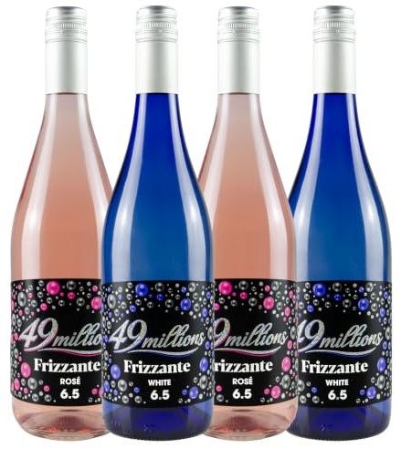 Pack - 2 botellas de 49 Millions Blanco + 2 botellas de 49 Millions Rosado - 750 ml x 4 (Mosto Parcialmente Fermentado - Baja graduación de solo 6,5% - Refrescante y con finas burbujas)