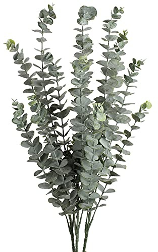 3 PCS (15 Ramas) Plantas de eucalipto artificial, Decoraciones de plantas de eucalipto artificial con 5 cabezas de rama, Flor seca de eucalipto decorativa para decoración del hogar, Altura 87cm