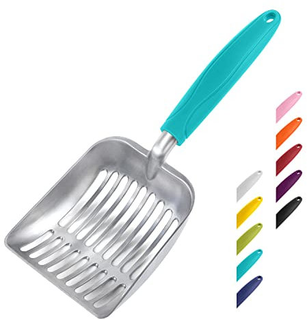 WePet Paletta per lettiera per Gatti, setaccio in Lega di Alluminio, Paletta in Metallo per Gattini, Pala Profonda, Manico Lungo, setaccio per Cacca, Sollevatore di Cacca per Gattini, Durevole