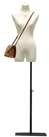 QJSZMEI Maniquí Busto de Señoras, Ajustable Altura Maniqui Costura Mujer con Base de Metal Rectángulo, Maniquí Torso Femenino para Exhibición de Escaparate (Color : White, Tamaño : B)