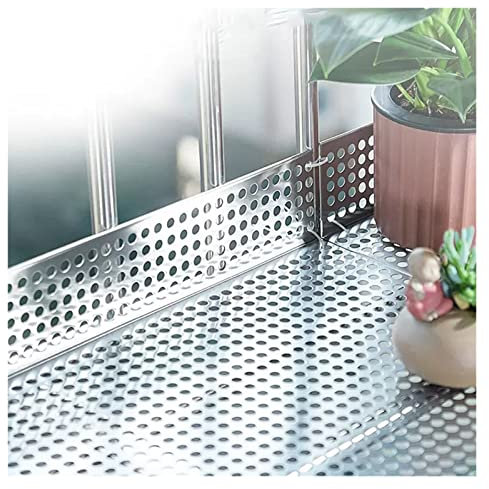 Piastra Forata in Acciaio Inossidabile 304, Protezione del Balcone Cuscinetti per Finestre a Prova di Perdite, Piastra Forata Anticaduta con Guanti per Lacci, Facile da Installare