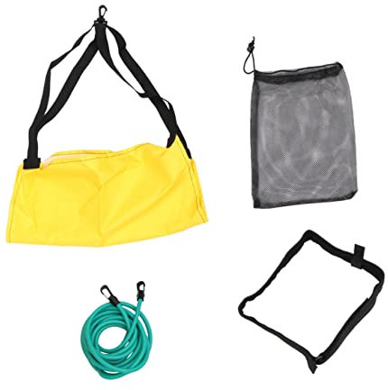 ABOOFAN Schwimmwiderstandsgürtel Satz Mit Drag Fallschirm 4m Für Stationäres Schwimmtraining Elastisches Seil Grün Für Erwachsene Und Kinder