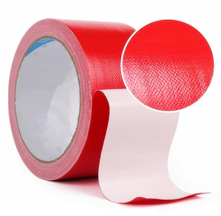 Générique Ruban Adhésif Rouge en Toilé pour Réparation et Protection Résistant à l'eau Extra Fort 20 Mètres x 50 mm