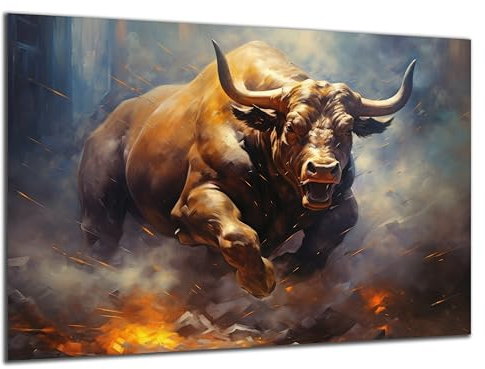 DARO Design - Wand-Bild 6mm HDF 84x56 cm Stier - Wand-Deko Bilder Wohnzimmer
