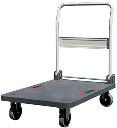 Plattformwagen Zusammenklappbarer Schubwagen Dolly Schwerlast-Plattformwagen, für die einfache Aufbewahrung von Gepäck im Umzugslager, Tragfähigkeit 300 kg, mit 360°-Schwenkrädern/90 * 61 *