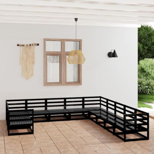 ULUYYUC 11-TLG. Garten-Lounge-Set, Stehtisch Ecksofa Eckbankgruppe Eckbank Küche Geeignet für Garten Hinterhof Außenbereich Balkon Massivholz Kiefer