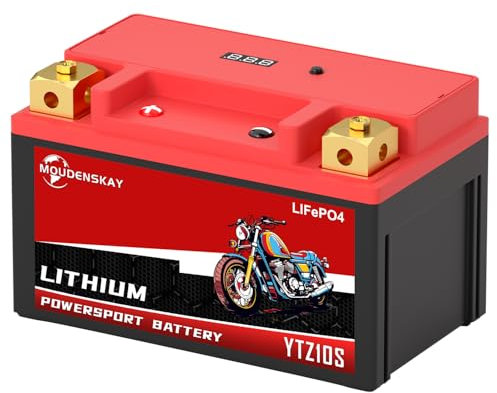 MOUDENSKAY Batería de Litio Para Moto, Bateria Litio 12v Motocicleta con BMS,12.8V 4AH 280~320CCA 51.2WH YTZ10S LiFePO4 Motor de Arranque de la Batería Para Motocicleta,ATV,UTV,4 Wheeler, y más