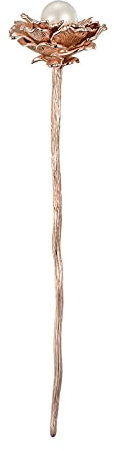 Haarschmuck, Vintage-Haarstäbchen, Perlen-Haarnadel, S925-Silber, chinesische Haar-Essstäbchen, Buddha-Roségold-Haarstäbchen for Dutts, japanischer Haar-Dutt-Schmuck for Braut, Frauen, Mädchen, Roségo