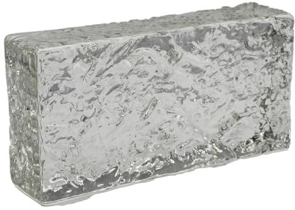 Fuchs Design Crystal Collection Rock Brique en verre transparent, env. 20 x 10 x 5 cm