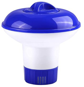 Flytande dispenser klor tabletter flytande badtunna simbassäng spa, flytande pool, multifunktion klor surfplattehållare (5 tum)